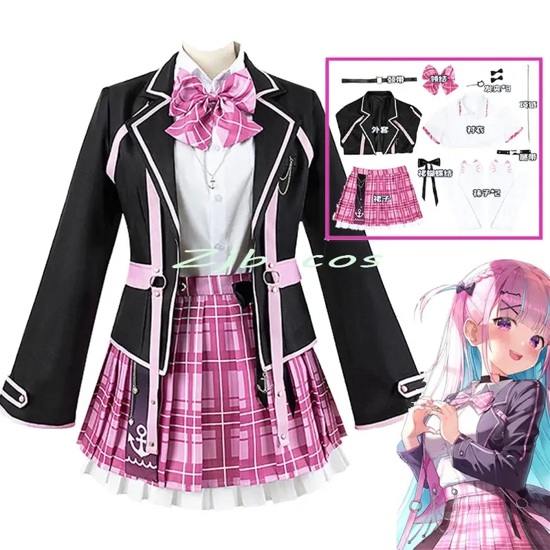 

Minato Aqua Cosplay Anime Costume Vtuber Cospaly Women Dress Party Suit Halloween High School Uniform Suit