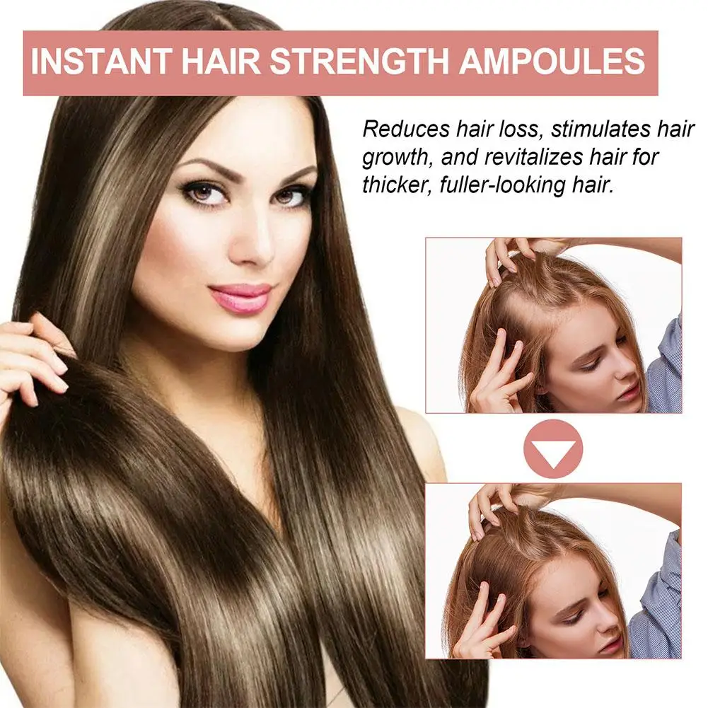 Instant Hair Strength Ampoules Strong Hair Care Reduces Hair Loss Promotes Thicker Repair Hair Root Massage Liquid