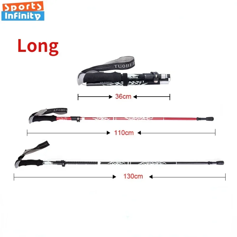 Foldable Trekking Poles Climbing Hiking Stick Baton Telescopic Came Crutches Walking Cane Outdoor Equipment Self Defense Stick