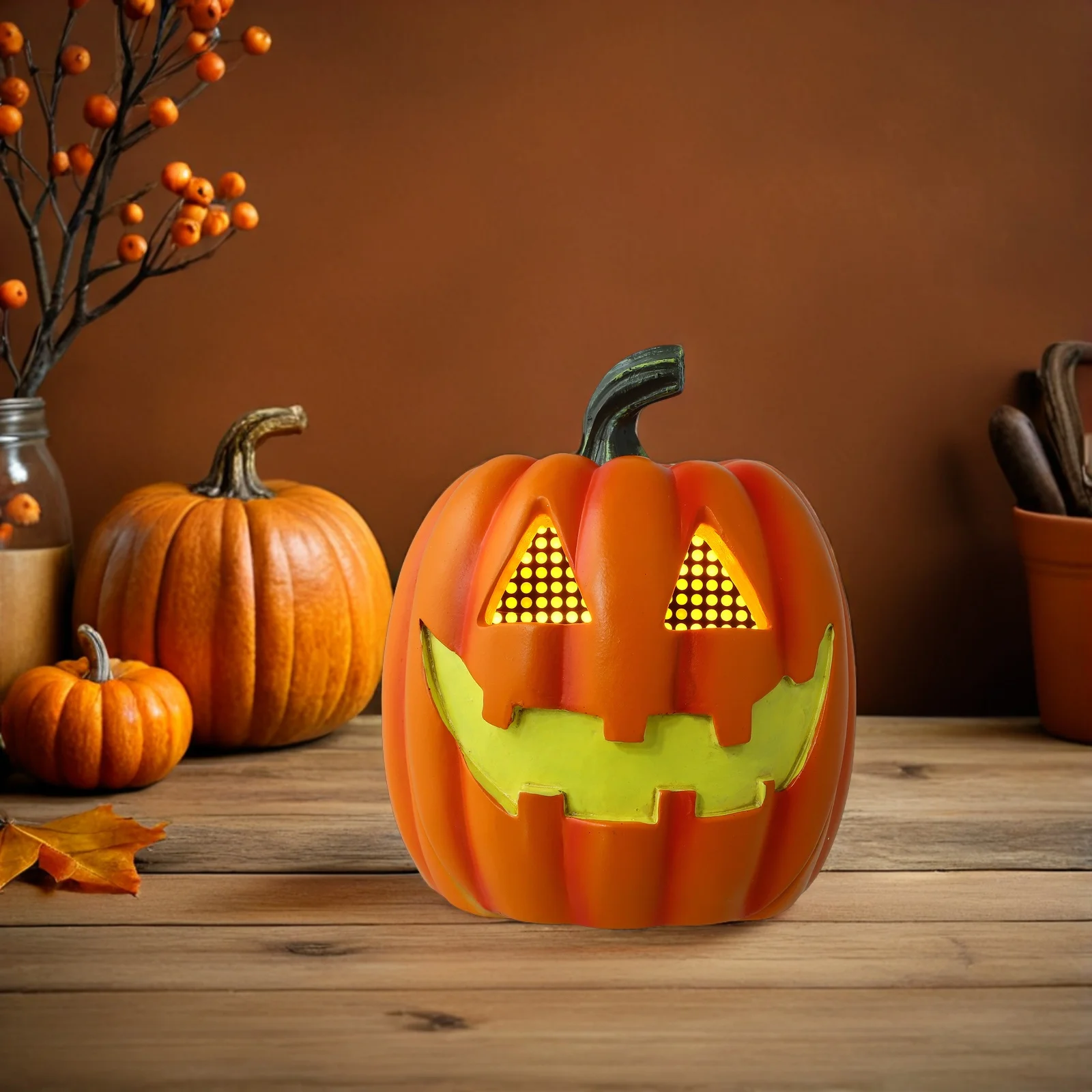 

Halloween LED Pumpkin Light Table Lamp Energy Efficient Operated Mysterious Garden Party Decor