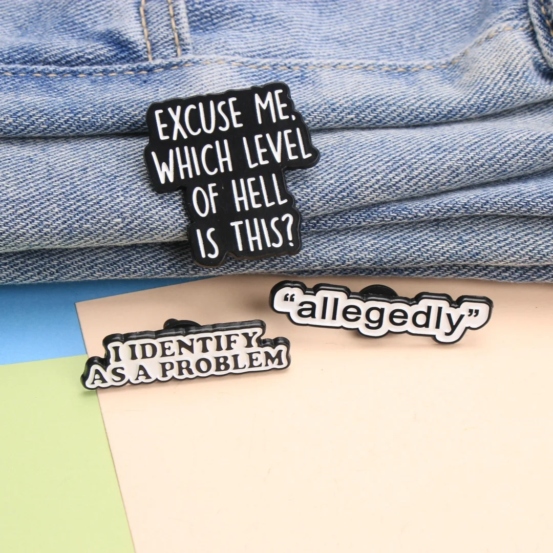 Funny Hell Level & Problem ID Enamel Pins - Cartoon Punk Lapel Badges for Backpack DIY Gift