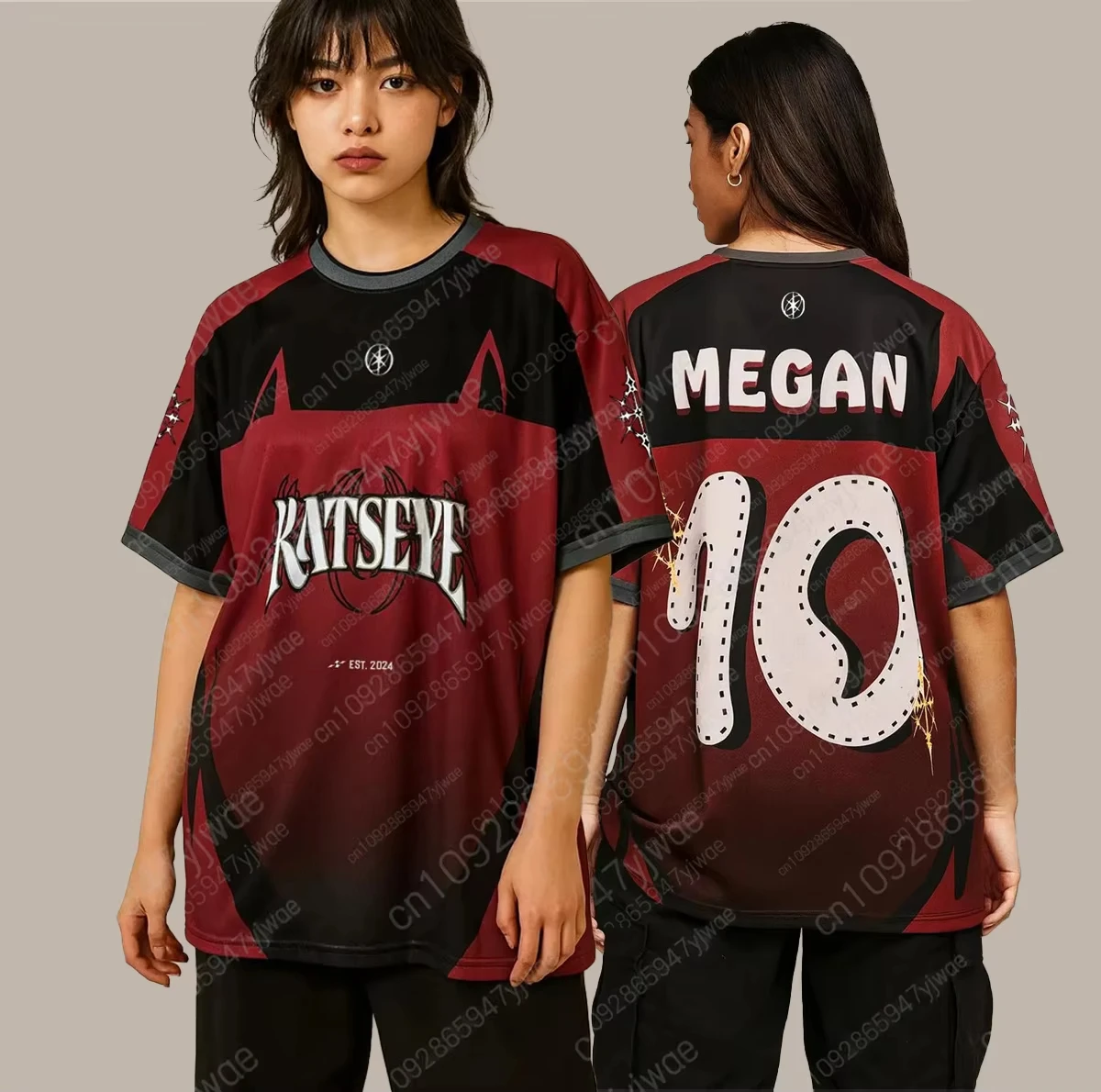 

KATSEYE Джерси с короткими рукавами и круглым вырезом, свободная модная уличная одежда, подарок фанату, летняя женская повседневная спортивная футболка Y2k Top