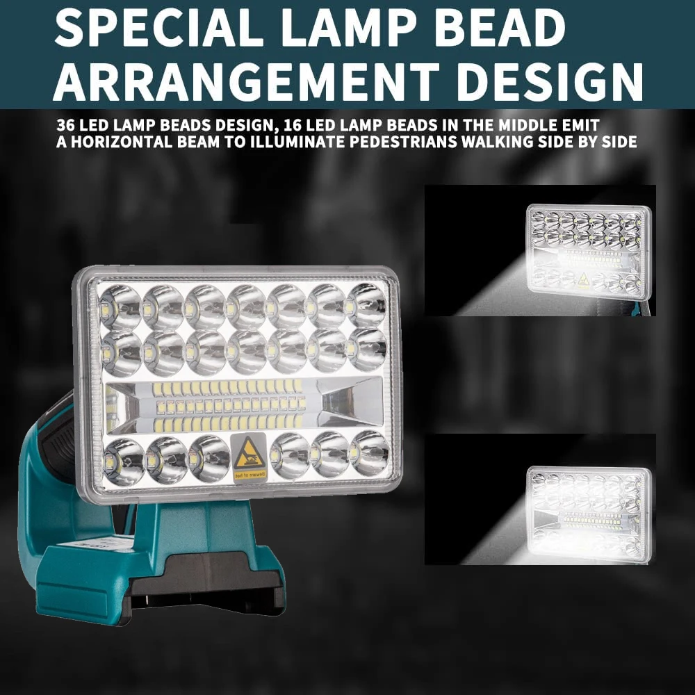 DCB200 Lamp Work Light tool light Spotlight outdoor light Led lights For DEWALT 18W 5 inch 14.4V-20V lithium ion battery DCB182 image 6