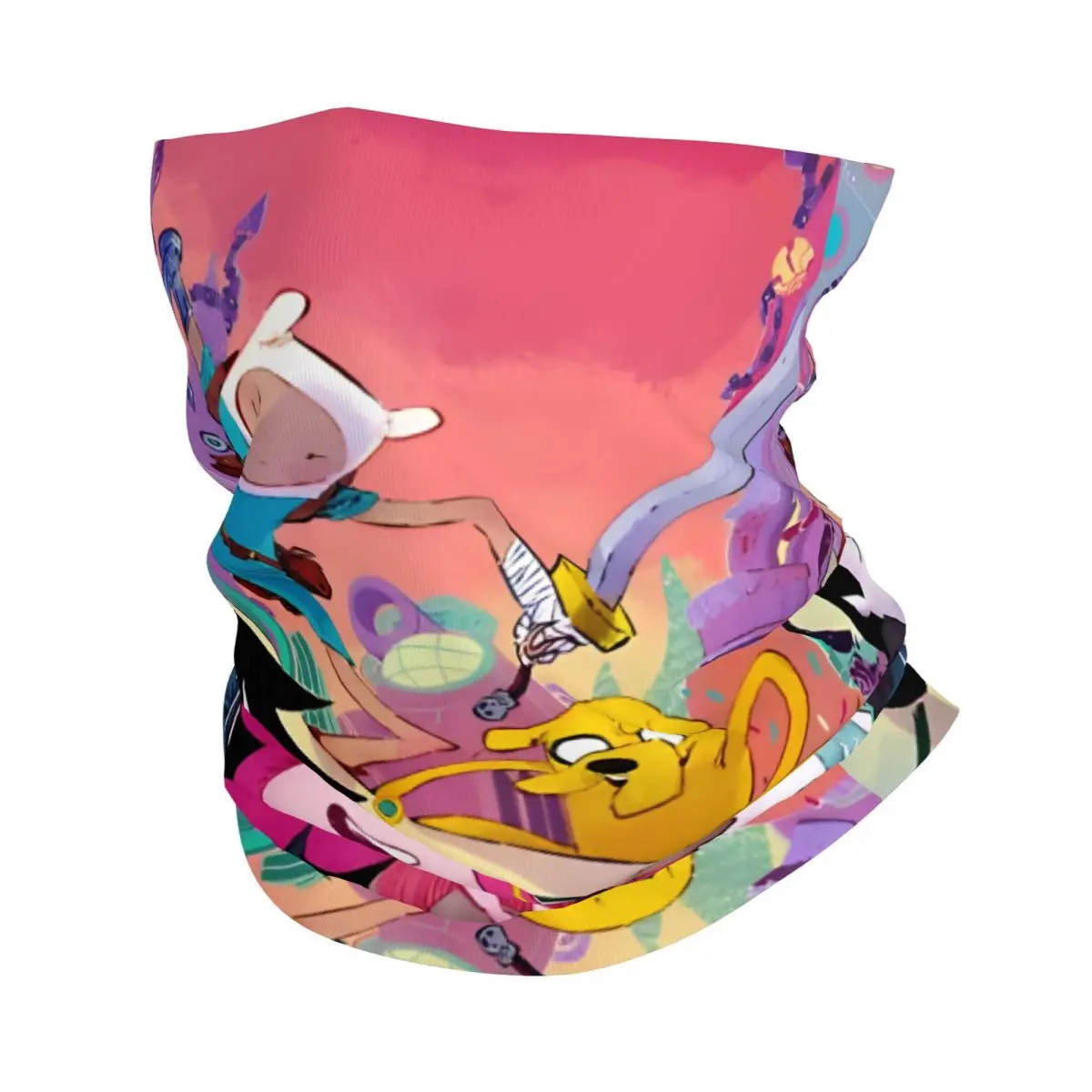 Fun Motocross Bandana Neck Gaiter Printed A-Adventure Time Wrap Scarf Cycling Scarf Hiking Unisex Adult Winter