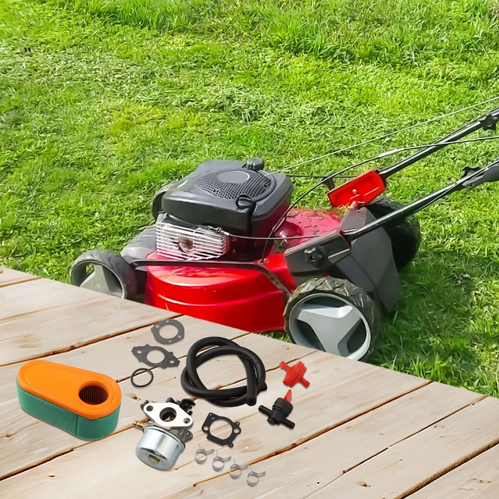 Kit de Repuesto de Carburador y Filtro de Aire para Cortacésped 875 Exi 190CC, Cuidado del Jardín, Mantenimiento del Césped