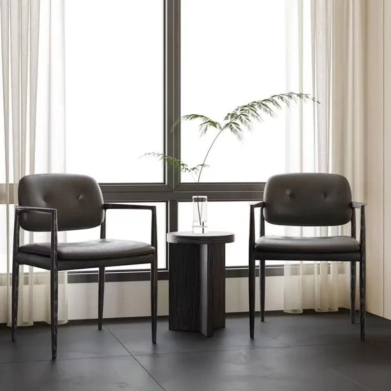 كرسي بذراعين إيطالي عتيق بسيط يستخدم من الخشب الصلب كرسي مسند ظهر بسيط مريح وأثاث مطعم متين #2