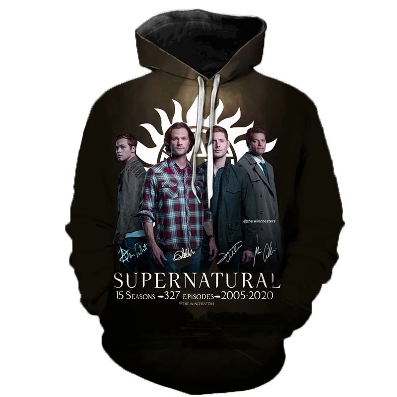 2023 NEW Supernatural 3D Print Hoodie Men Women Casual Streetwear Sweatshirt Supernatural Pullover Harajuku Oversize Hoodies