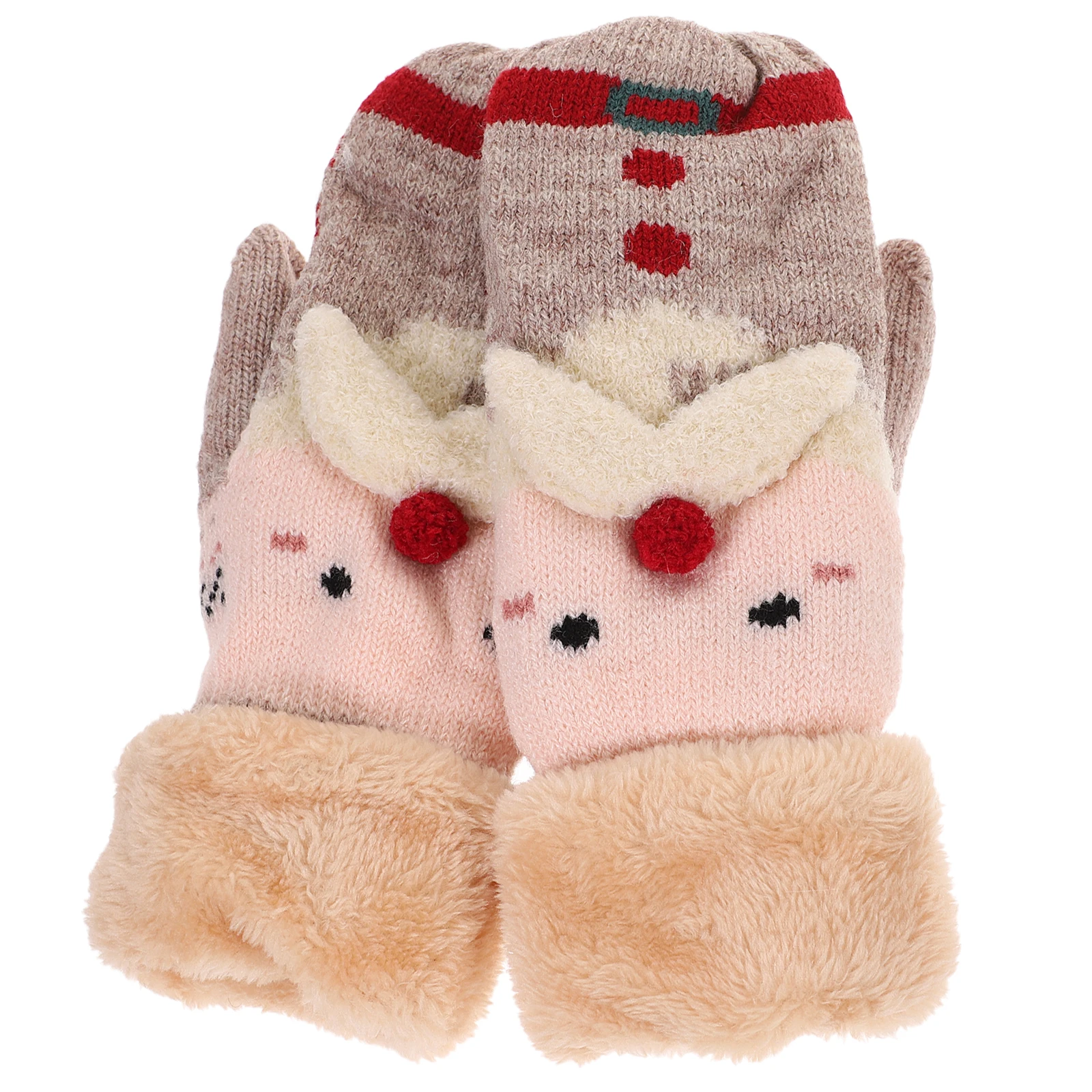 

Fleece Warm Gloves s Mittens Thicken Knit Winter Polyester for Soft