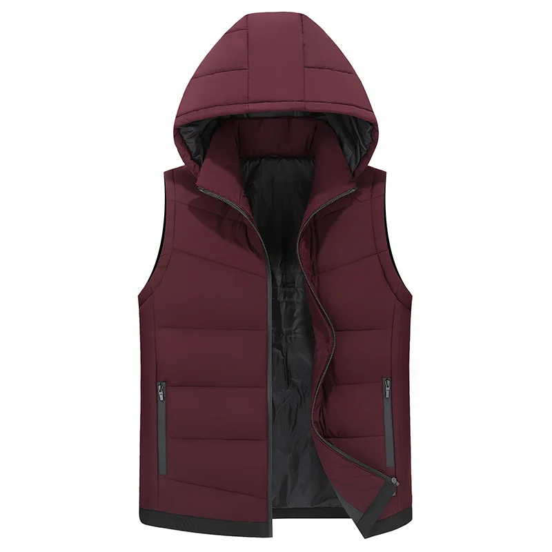 

Extra large size work vest hooded men's large size loose plus size Thick section Autumn Winter vest men 6XL 7XL 8XL 150KG