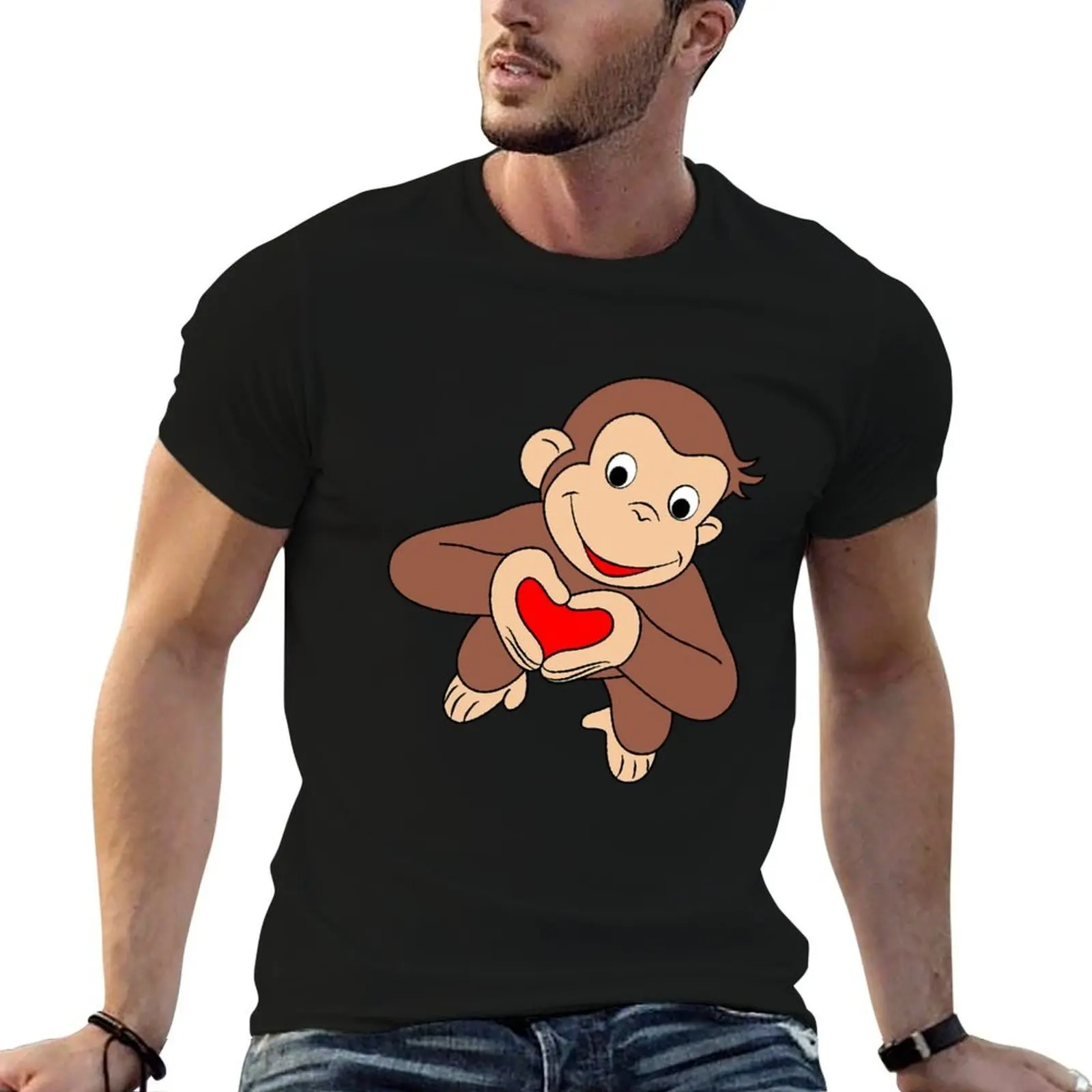 Curious George Is All Heart T-Shirt luxury t-shirt sublime t shirts for men pack