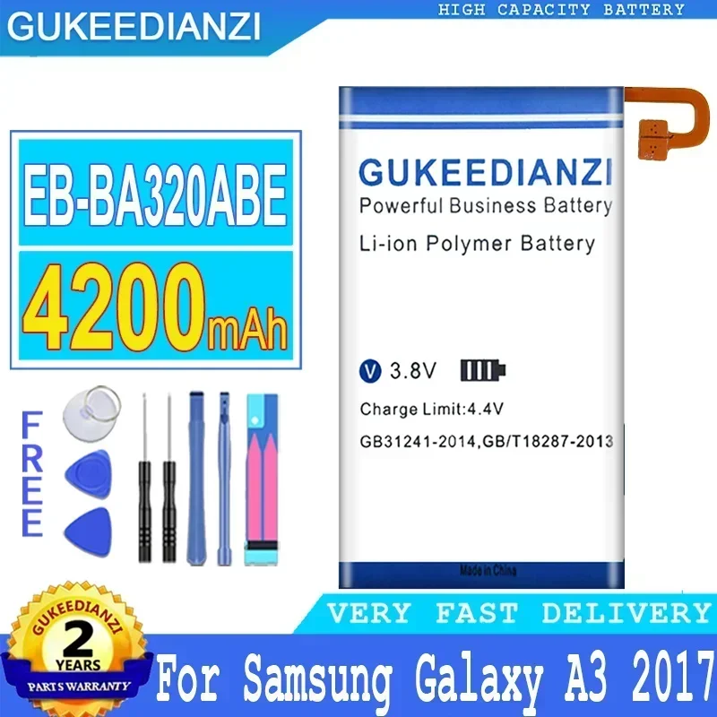 

Mobile Phone Batteries EB-BA320ABE For Samsung Galaxy A3 2017, A320F, SC-04J, SGH-N417, A320, A320FL, 4200mAh Portable Battery