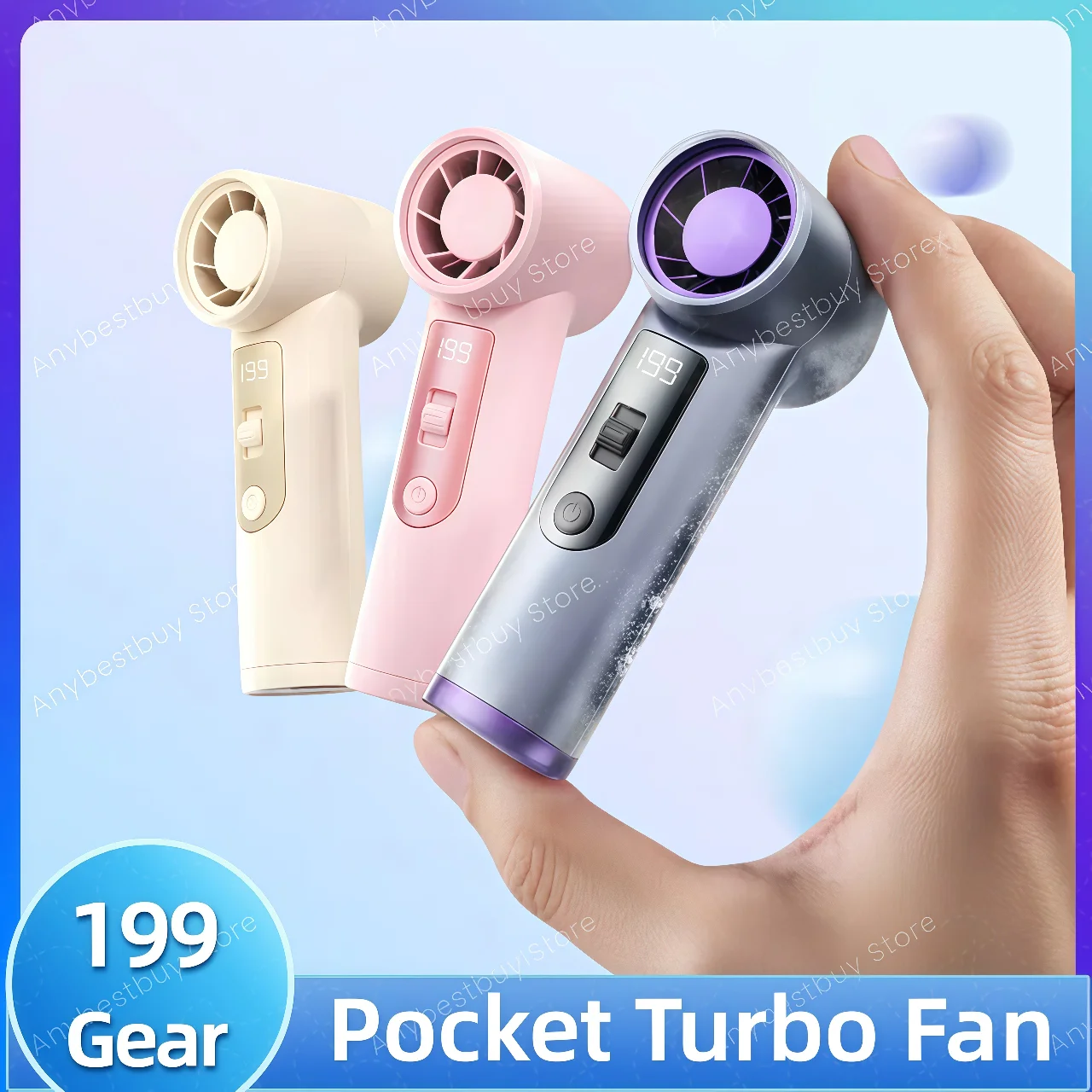 مروحة منفاخ صغيرة 199-Gear تبريد الصيف مروحة نفاثة كهربائية الرقبة معلقة جيب منفاخ قابلة للشحن مروحة تربو مدفع الرياح المحمولة #1