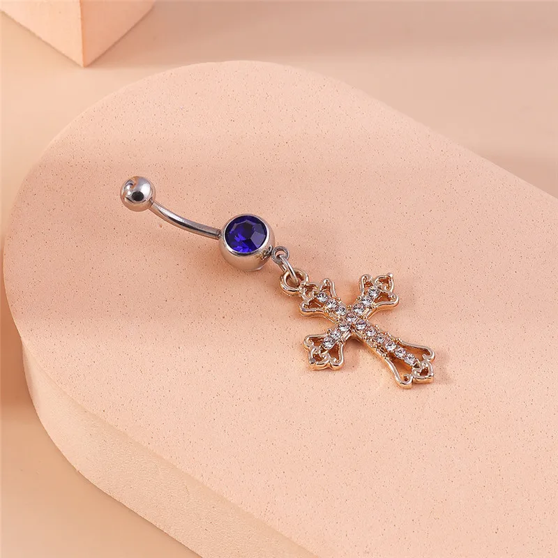 Aihua Gothic Cross Body Piercing Bauchnabel Ring für Frau sexy Körpers chmuck chirurgischen Stahl Nabel Ring – Detail 3