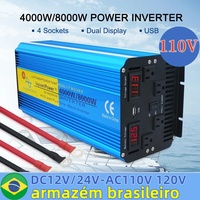 AC110V 60Hz Inverter 4kW/8kW High Power Car Converter Smart Inverter US Socket Outdoor Camping Caravan Transformer
