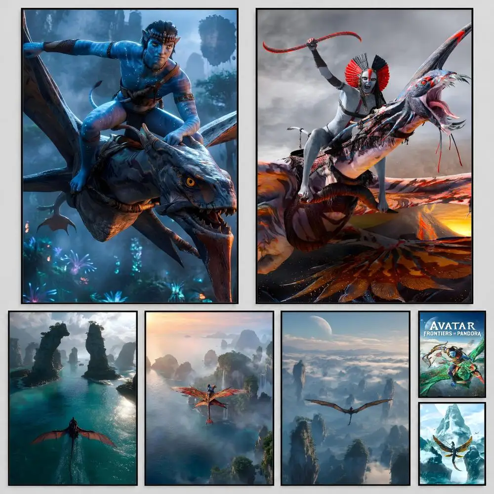 Movie Avatar Pandora Fire And Ash Poster Self Adhesive PP Wall Art HD Gaming Room Bedroom Living Room Decor Apartment Gift