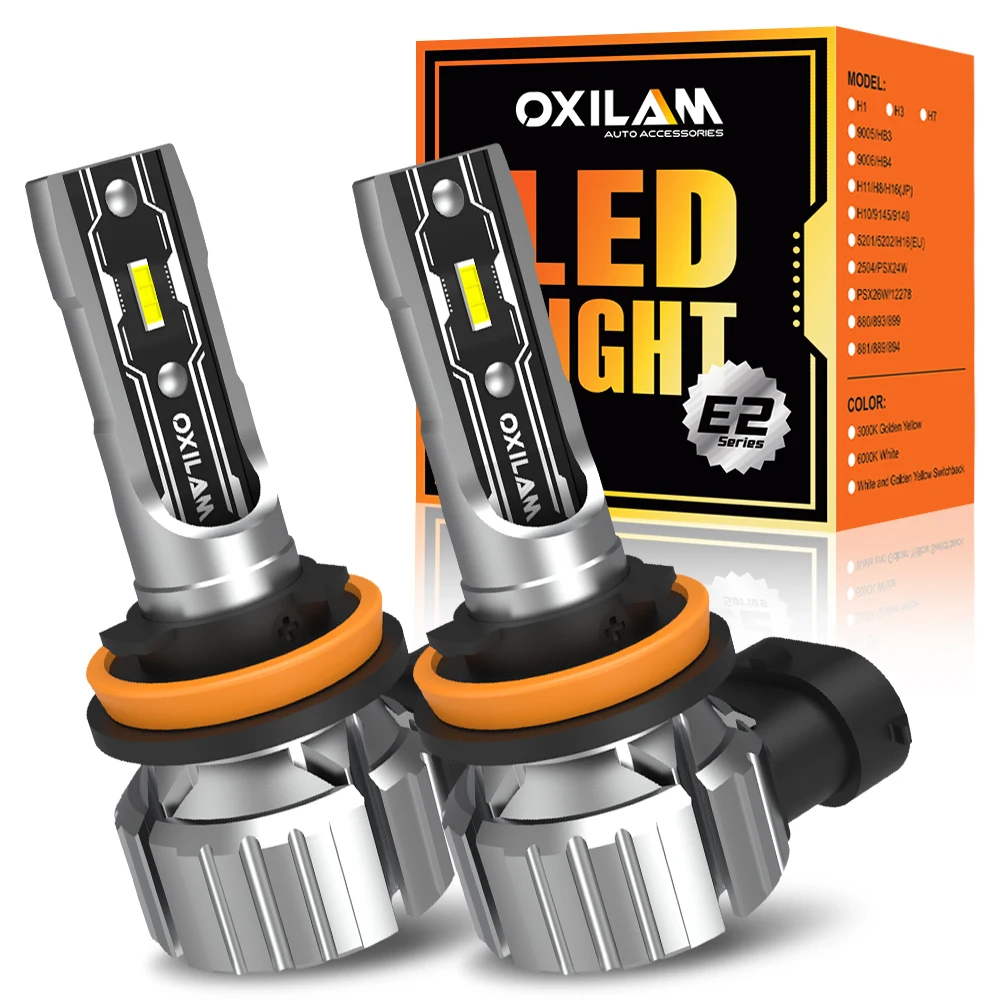 Oxilam-ファンレスLEDヘッドライト電球,16000lm,h11,2023車のヘッドライト,9005 hb3,6500k,hb4,9006,12v,35w,8 h16jp