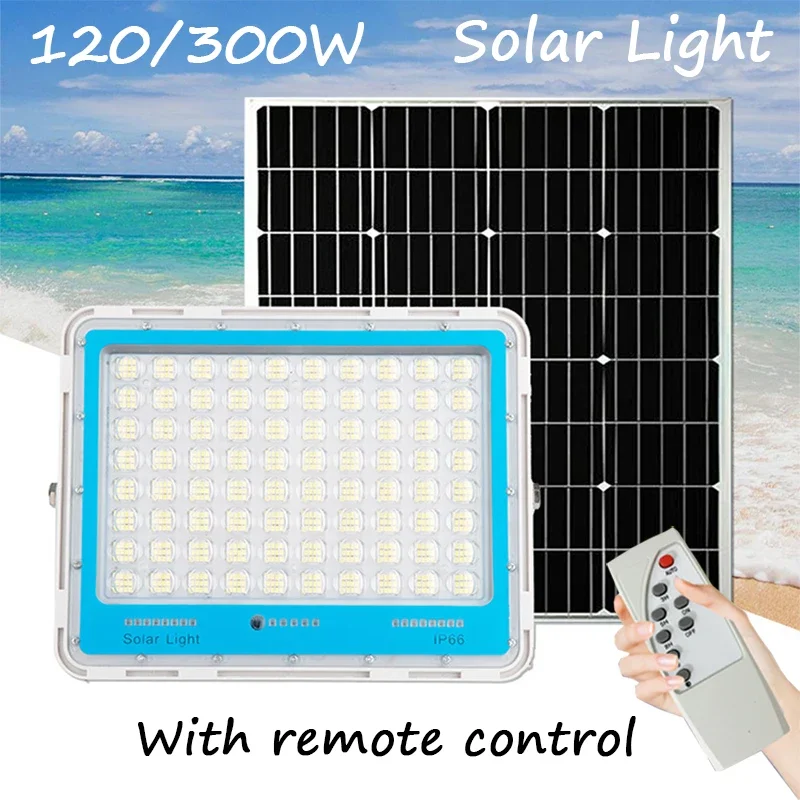 

Solar Sensor Light Starry Floodlight Home Outdoor Waterproof Rural Villa Courtyard High Brightness with Remote Street Lamps