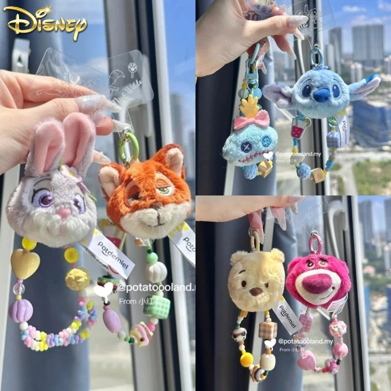 

Disney Lilo & Stitch Doll Pendant Kawaii Cartoon Anime Embroidery Printing Accessories Phone Chain Pendant Couple Pendant Gifts
