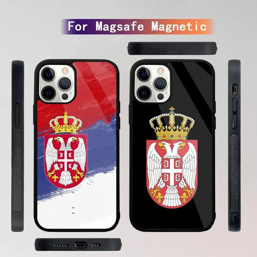 S-Serbia-S Flag Phone Case For iPhone 15,14,13,12,11,Plus,Pro,Max Mini Magsafe Magnetic Wireless Charging