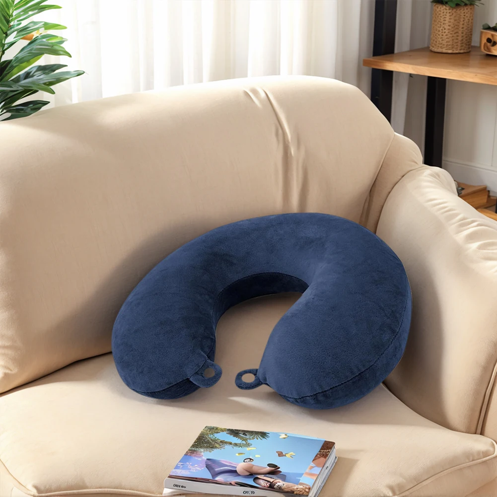 2 Packs Reusable U Shaped Airplane Pillow Replacementt Cover Neck Pillow Washable Cover (Only Pillow Covers No Filler)
