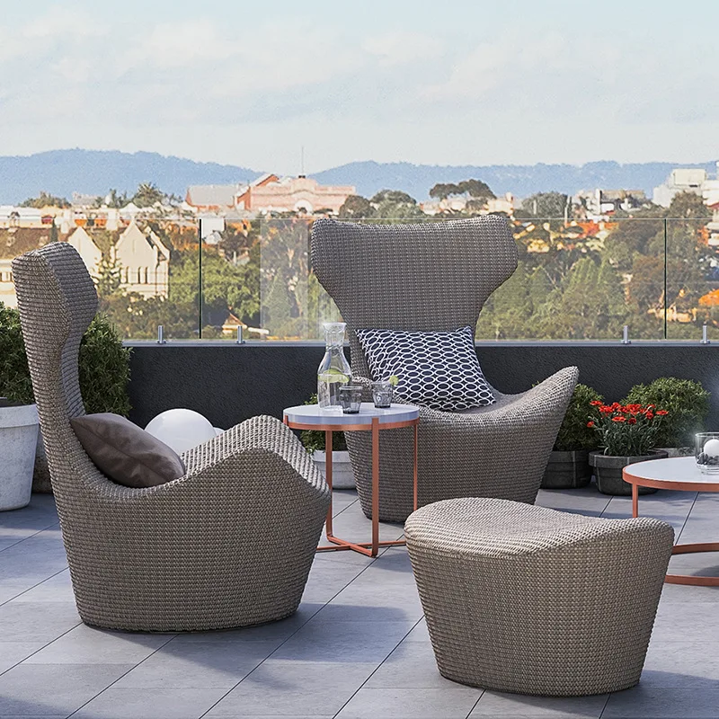 New design rattan tables and chairs sales department brand villa garden courtyard balcony rattan sofa