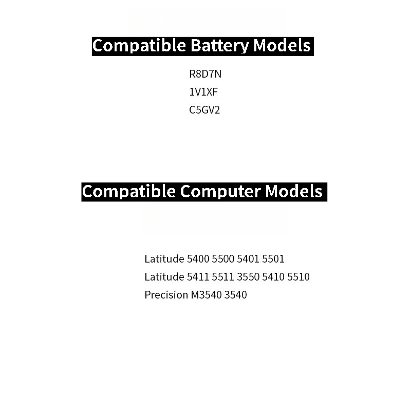 R8D7N Laptop Battery 11.4V 4210mAh For Dell Inspiron 7590 7591 7791 2-in-1 Latitude 5400 5500 Precision 3540 New High Quality