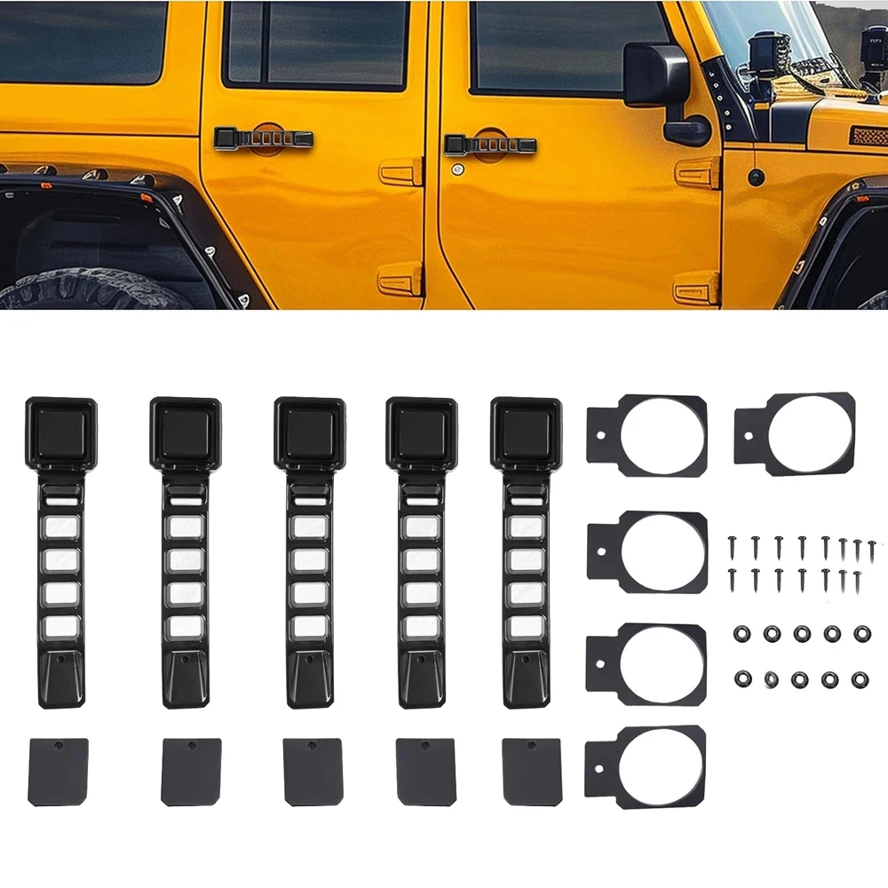 

Exterior Door Handle 5pcs for 2007-2017 Jeep Wrangler JK/JKU 2007-2018 Door Handle Cover Inserts+Tailgate Handle