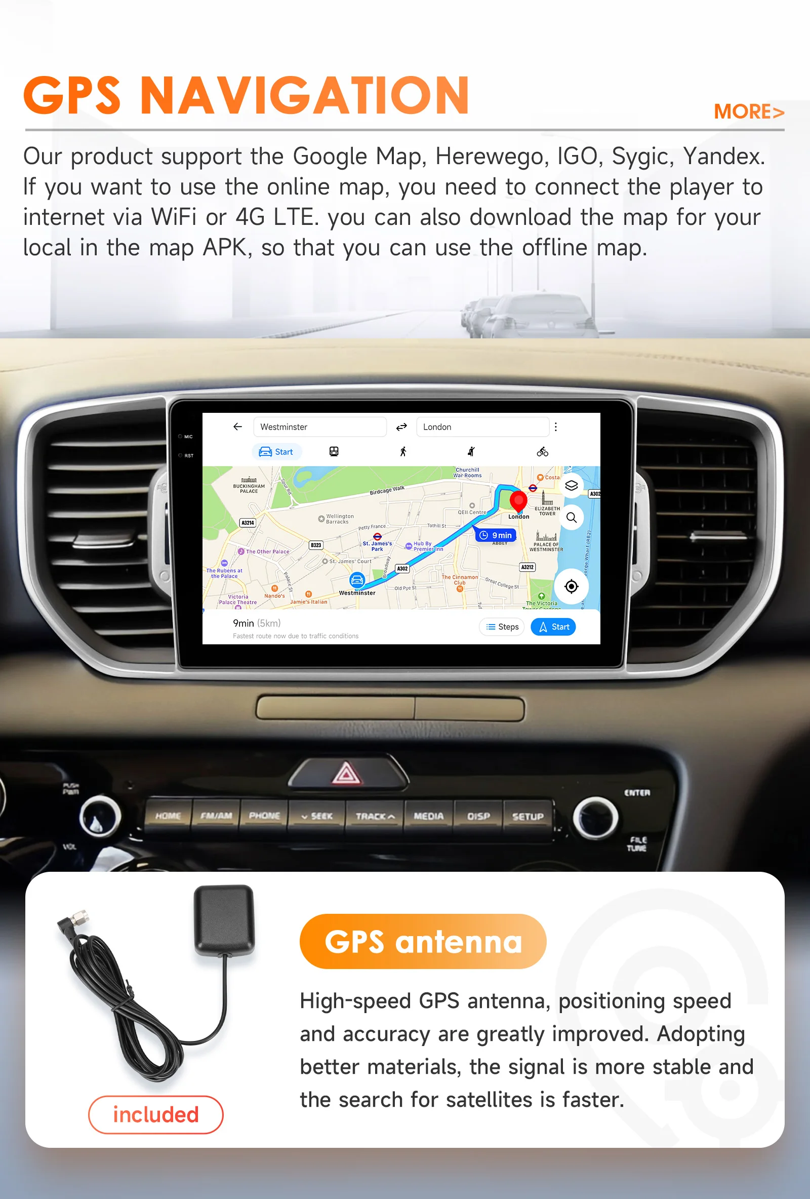 Hizpo 2din Autoradio Für Kia Sportage 4 QL 2016-2018 4G Auto Radio Multimedia Player GPS AI Stimme drahtlose CarPlay Android Auto – Detail 29