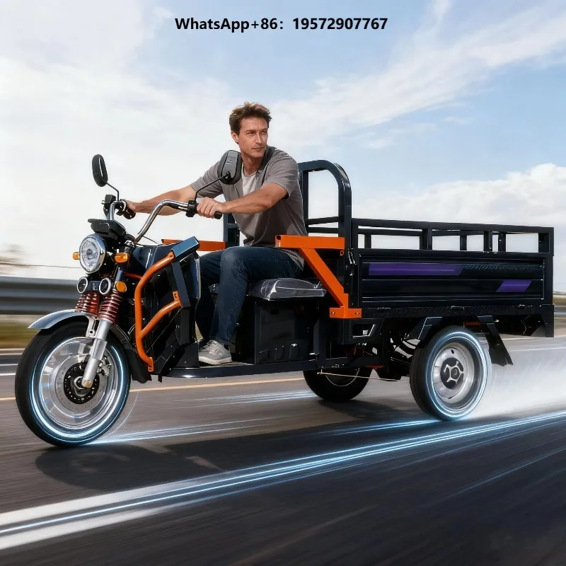 Open Electric Trike Customized Trike 60V 1500W 3 Wheels Cargo Electric Transporter for Adults