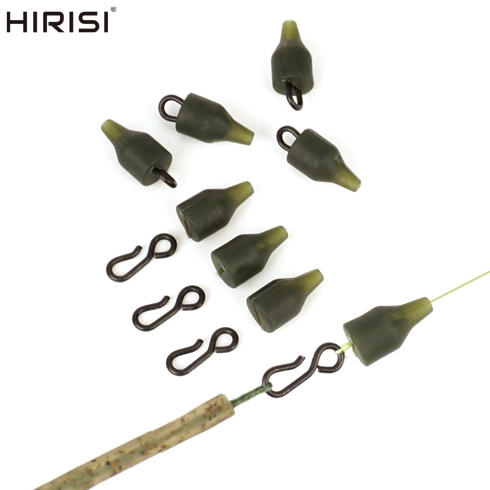 Hirisi AH232 10/20 Stück Karpfenangeln Gummi-Heli-Pufferhülse Schnellwechsel-Wirbel Endzubehör für Grobfischerei