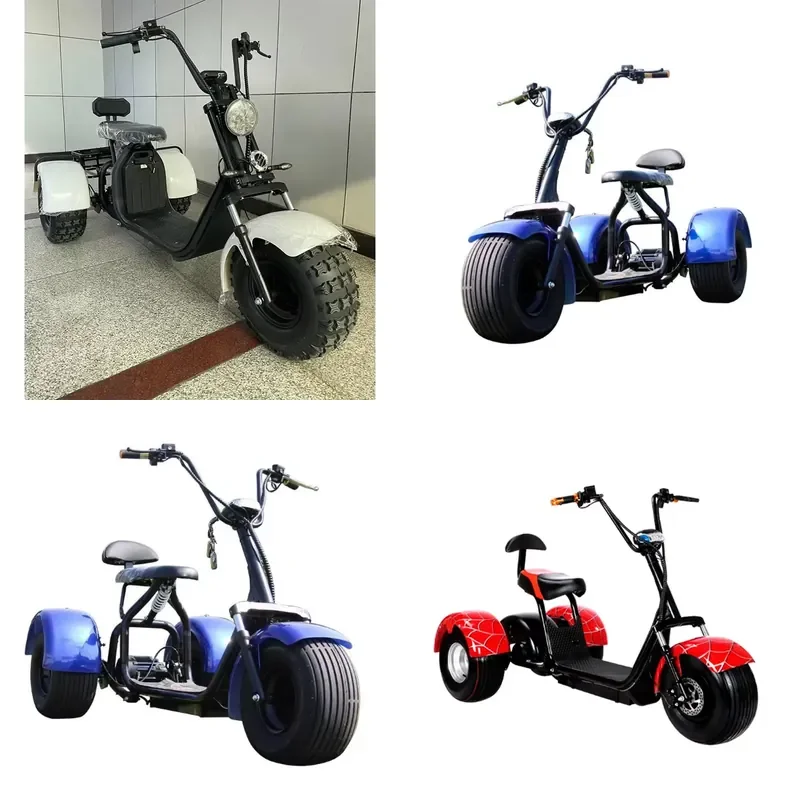 STROVAN New 1500/2000w Cheap Model Black Color Thick Tire Three-wheel Electric Tricycle Citycoco