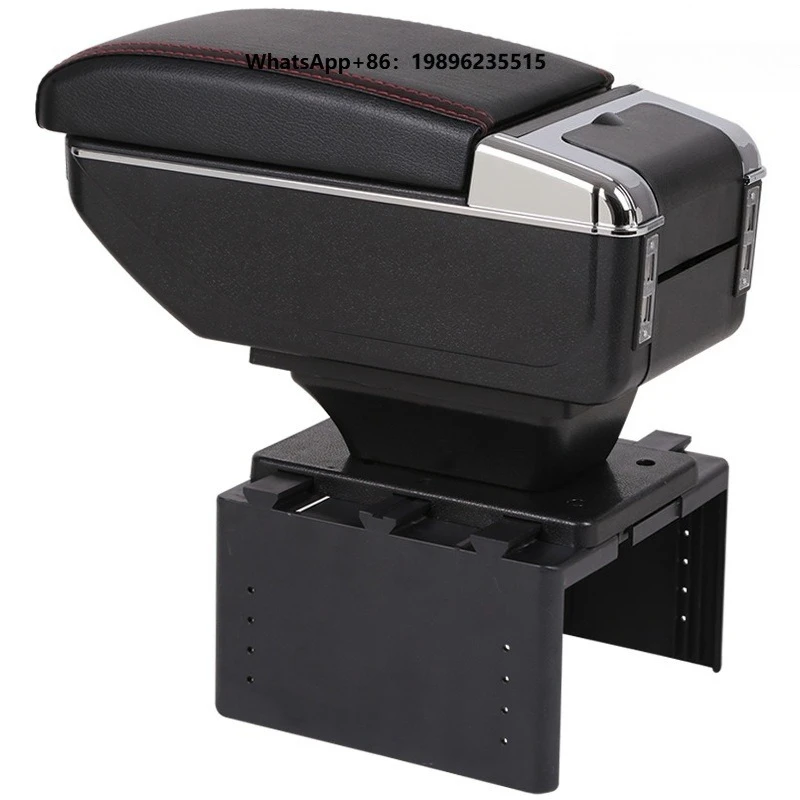 Center Console Organizer Car Armrest Single Double Layer Storage Box With USB Charger Car Accessories New Design Universal Black