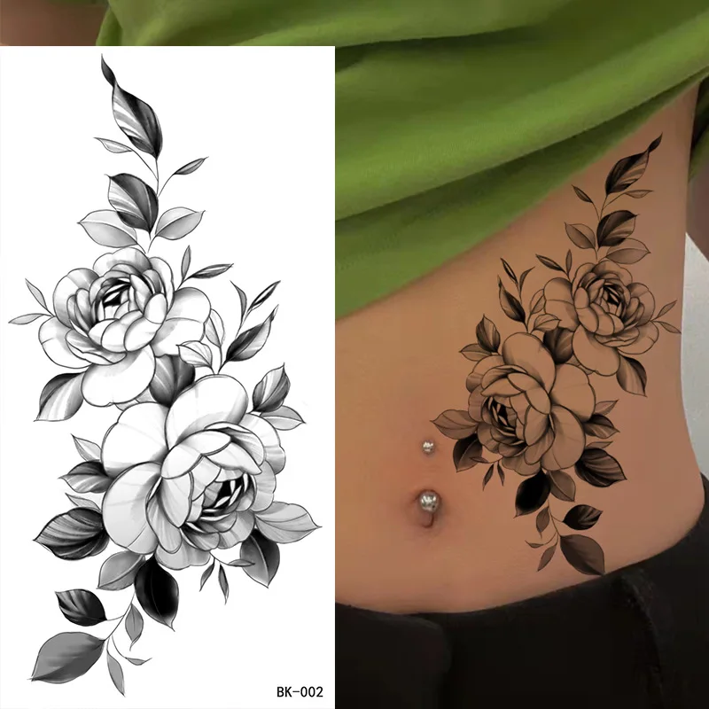 500Pcs Sexy Flower Bird Temporary Waterproof Tattoo Sticker Girl Rose Snake Dreamcatcher Cross Body Arm Sleeve Chest Fake Totem