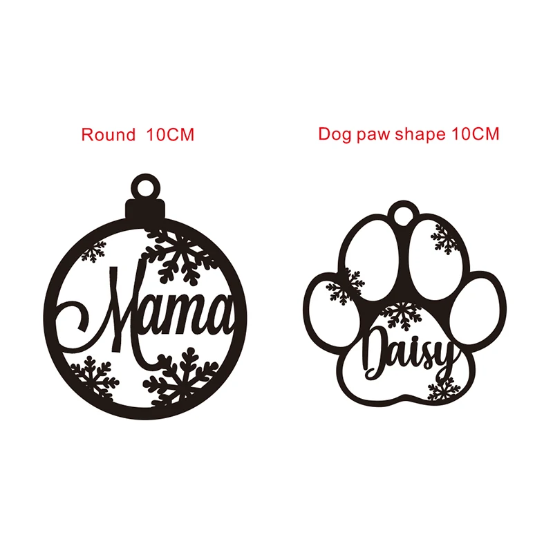 Custom Christmas Tree Baubles Christmas Tree Decor Personalized Ornament Laser Cut Names Christmas Custom Gift Tags Name Decor