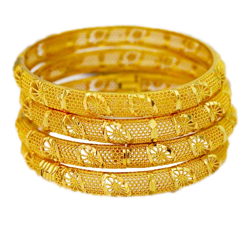 Openable Dubai Indian Gold Bracelet Ladies Men's Bracelet Africa Europe Ethiopian Girls Children's Jewelry Bridal Bracelet Gifts