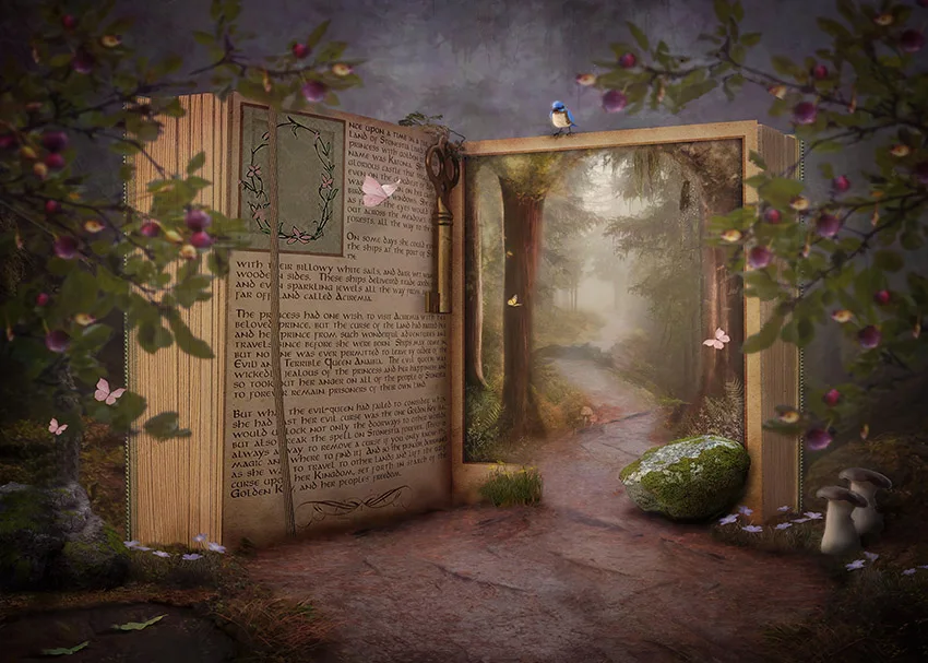 Mehofond-خلفية تصوير عتيقة ، كتاب الربيع ، خلفية أرض العجائب ، حفلة عيد ميلاد للأطفال ، مرة واحدة ، استوديو الصور