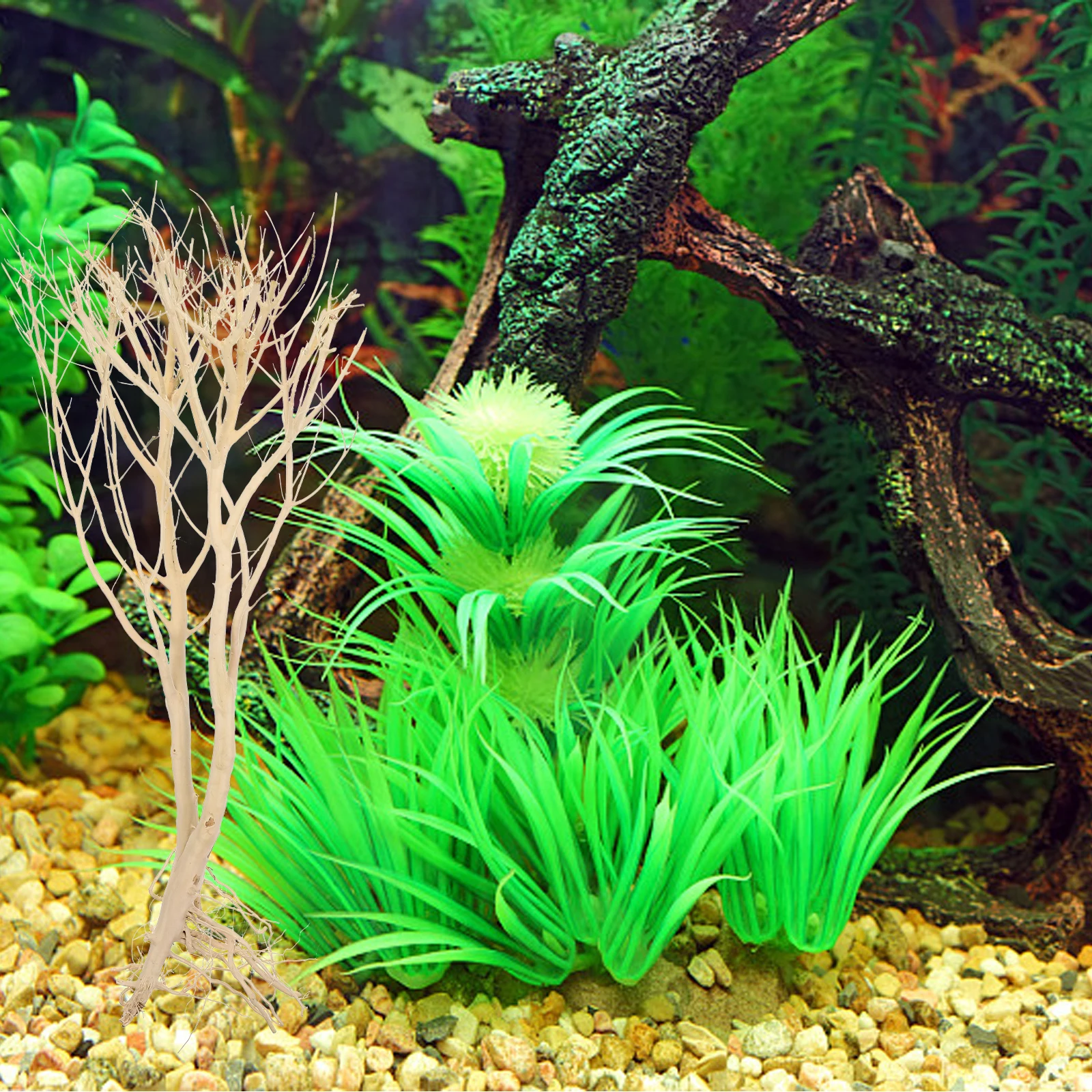 

Wooden Branches Decor Aquarium L scape Prop Underwater Dead Tree nament Fake Plants Accessories Moss Tree Decor Fish Tank