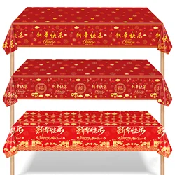 2025 Chinese New Year Red lantern Table Cover Lunar New Year Disposable Tablecloth for Spring Festival Party New Year Eve decor