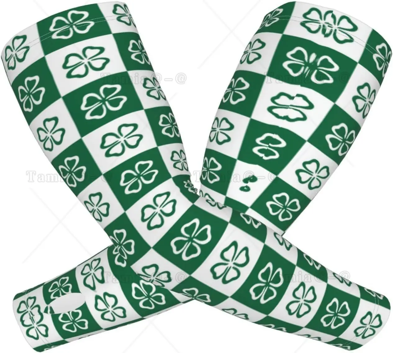 ปลอกแขนระบายความร้อนปก ST Patricks Day Shamrock ปลอกแขนสําหรับผู้ชายผู้หญิงกีฬาปลอกแขนผ้าไหมน้ําแข็ง
