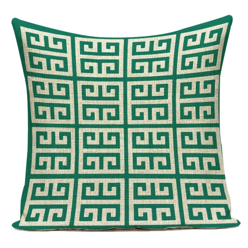 New Creative Green Blue Nordic Geometry Cushion Covers  Sofa Car Bed Couch Throw Pillows Cover Decorative Pillows Case