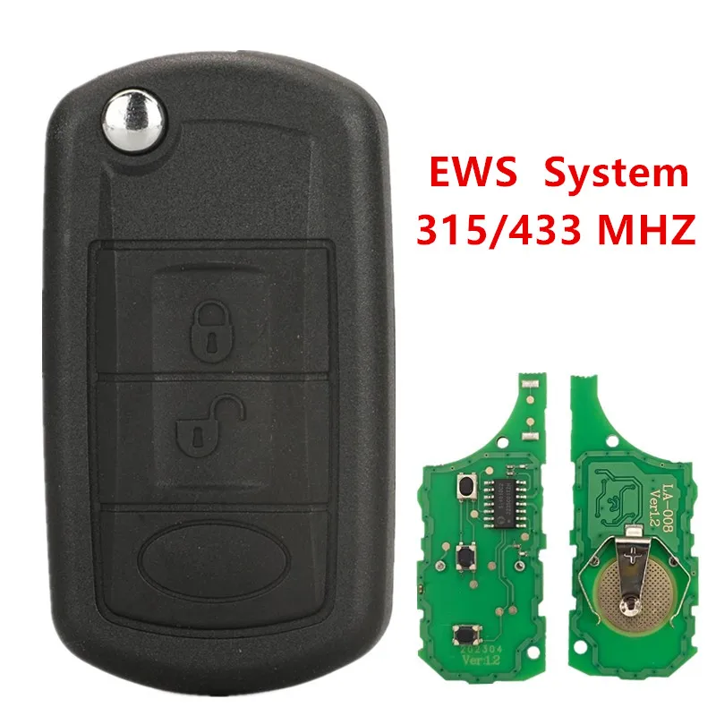 3 Buttons 315/433 MHz EWS System Flip Smart Remote Car Key for LAND ROVER Range Rover Vogue 2006-2009 Keyless Entry with Trunk R