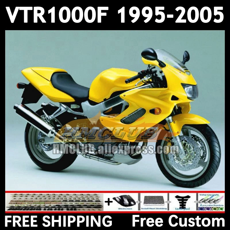 SuperHawk For HONDA VTR1000 F VTR 1000 F 1000F 82No.27 VTR1000F 1995 1996 1997 1998 1999 00 01 02 03 04 05 gloss yellow Fairings