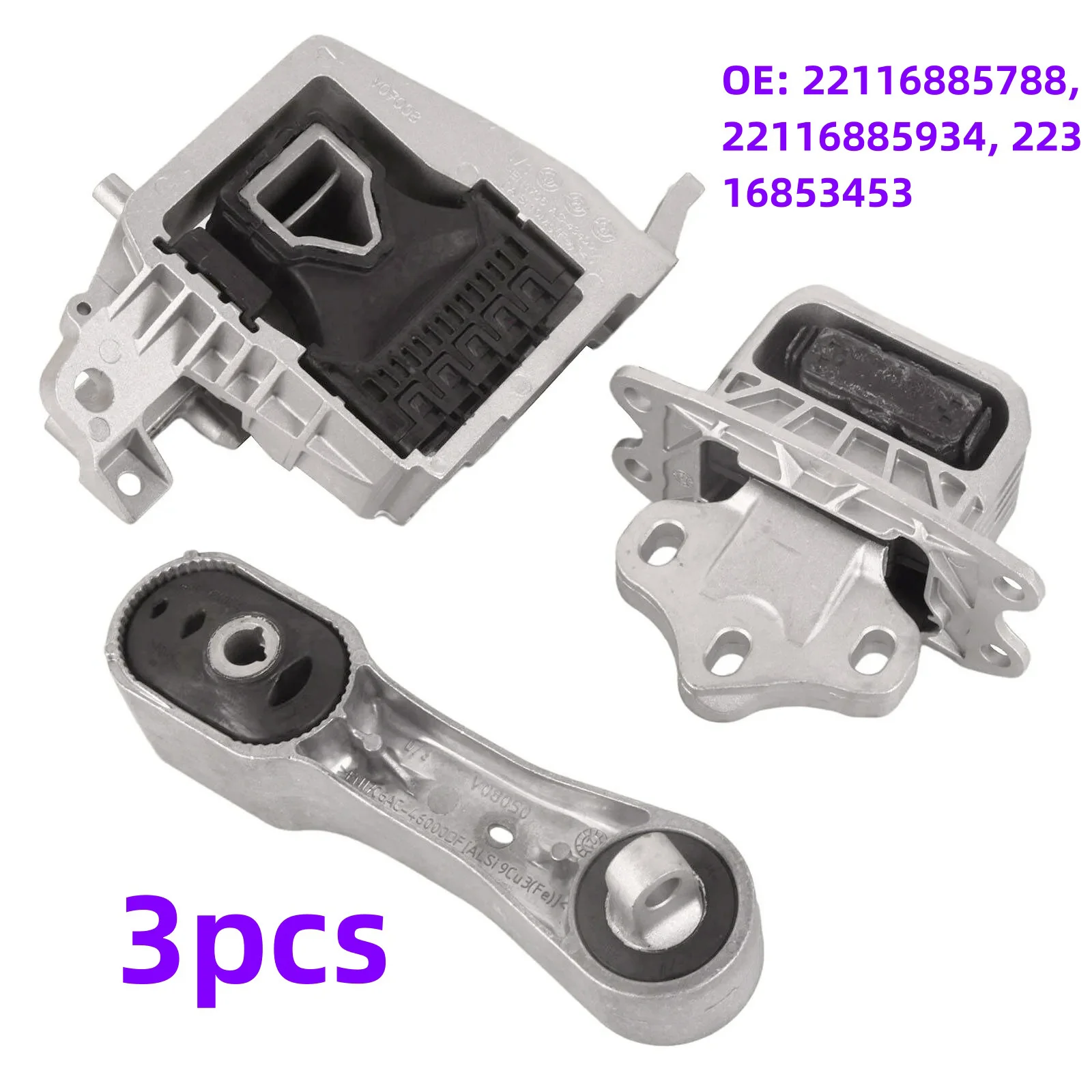 3Pcs/Set 22116885788 For BMW X1 X2 Car Engine Motor Mount Kit Auto Accessories For Mini Clubman Countryman Hatchback 22116885934