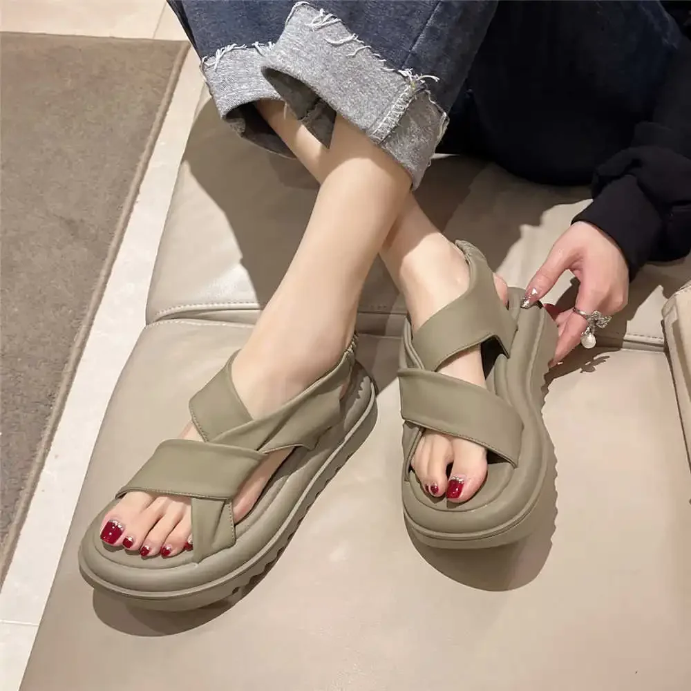 Without Heel Demi-season School Slippers White Women Boots Shoes Women's Transparent Sandal Sneakers Sports High-quality