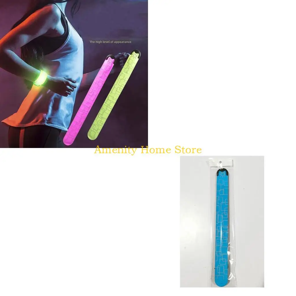 F26C LED Luminous Night Running Armband Lighting Slap Bracelet USB Rechargeable Glow Safety Sports Wristband