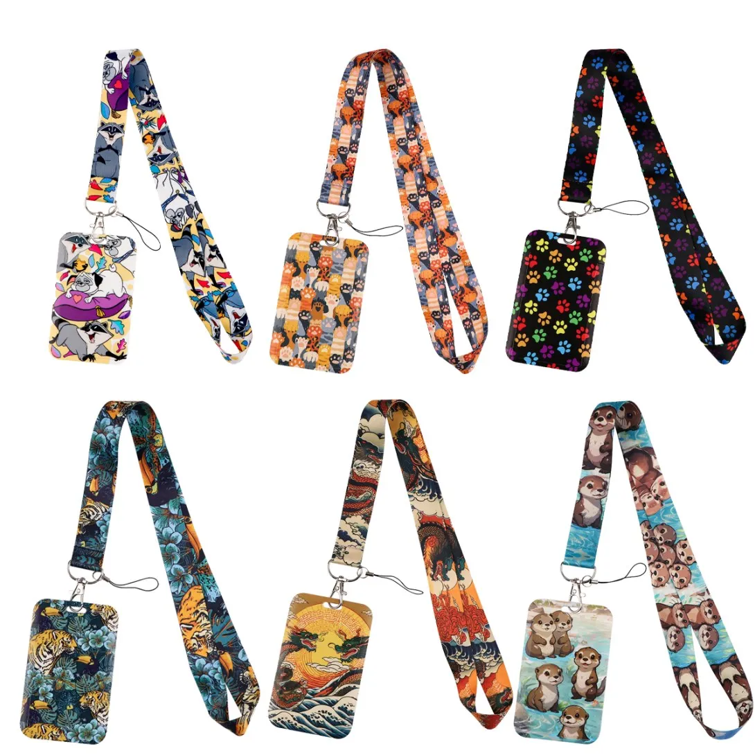 Otter Lanyard For Keychain ID Card Cover Passport Students Cellphone USB Badge Holder Key Ring Neck Straps Accessories