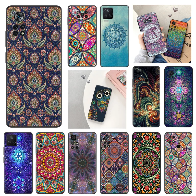 For Xiaomi Poco F5 F4 F3 GT X5 X4 NFC X3 Pro C40 C50 C55 C51 M3 M4 M5 5G Abstact Elephant Mandala Soft Phone Shell Case Cover