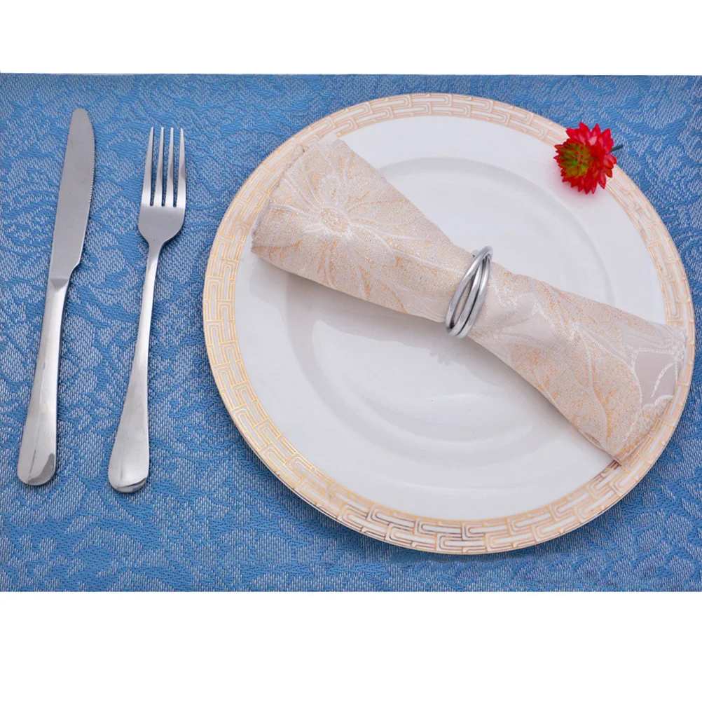 

6pcs Napkin Rings Stainless Steel Serviette Buckles For Wedding Party Dinner Banquet Decoration Napkin Holders Serviette Holder