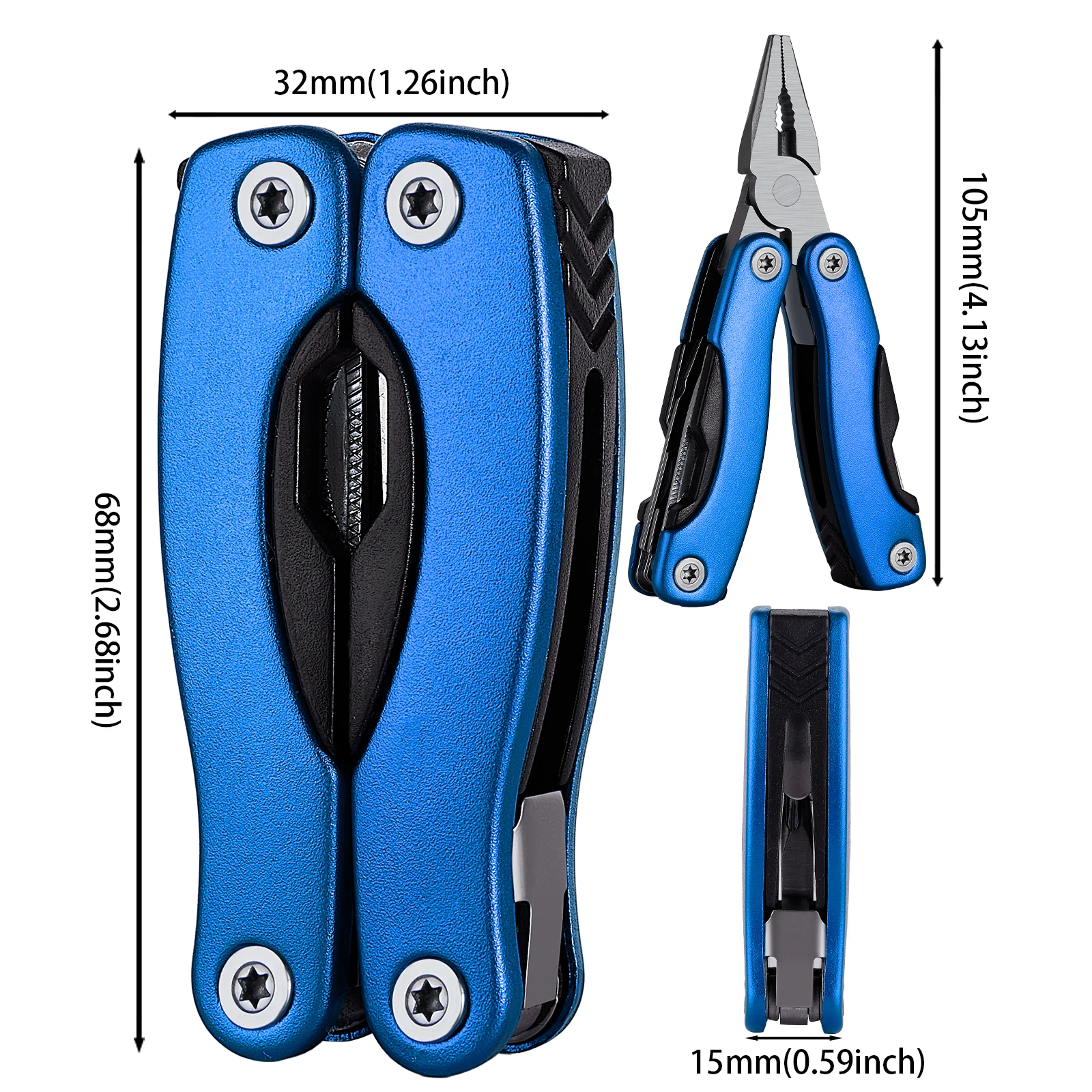 LUCHSHIY Multitool Pliers Cable Wire Cutter Folding Pliers Outdoor Camping Pocket Mini Portable Folding Kinfe Saw Screwdriver