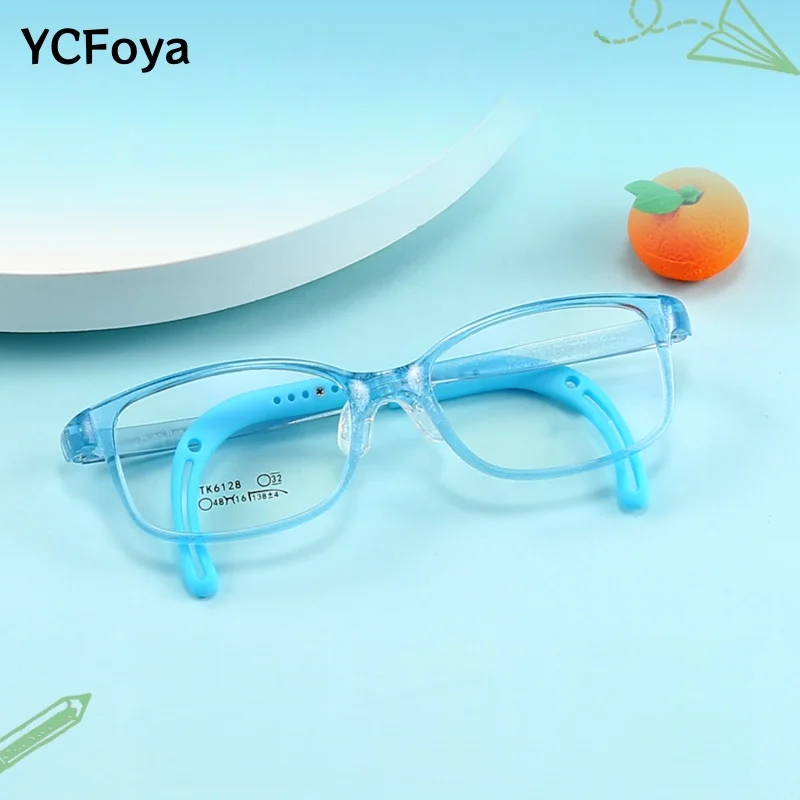

YCFoya Kids TR90 Optical Eyeglasses Frames for Boys and Girls, Myopia Prescription Glasses, Flexible Frames, Vintage TK6128
